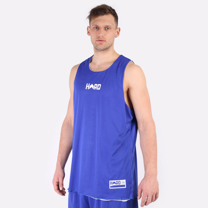 мужская синяя двухсторонняя майка Hard HRD Jersey Hard blue/wht-400 - цена, описание, фото 4